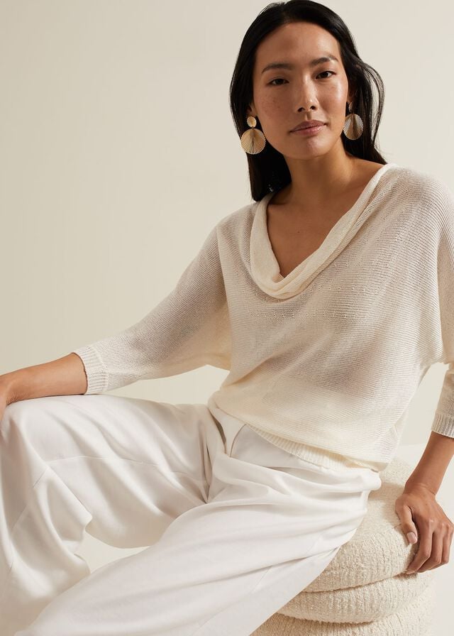 Phase Eight Malti Metallic Knitwear White Canada | ZHQYNS-740